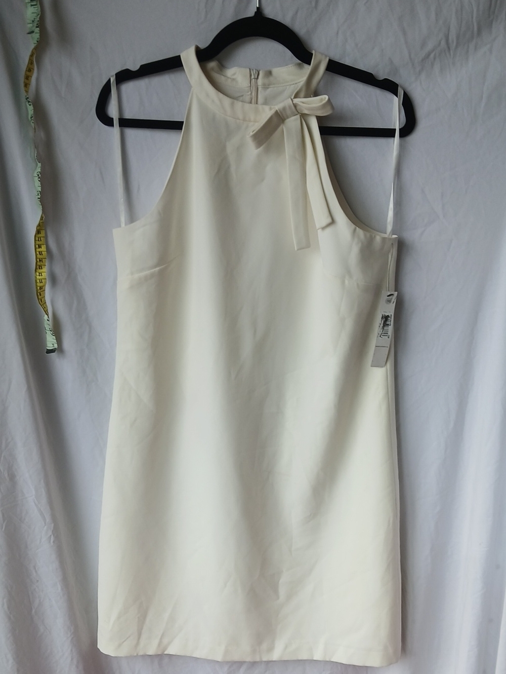 Maggy London Cream Halter Bow-Accent Mini Dress